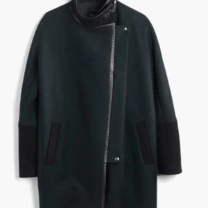 Madewell Colorblock City Grid Coat, with Leather Trim